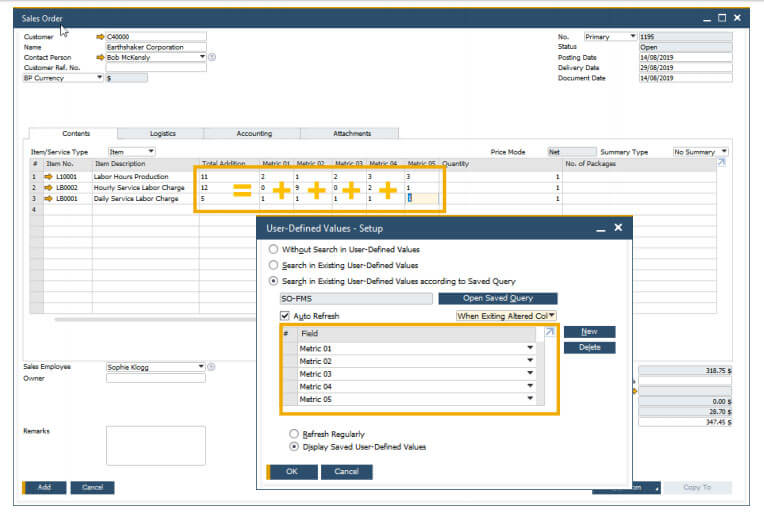 sap business one 10 formatted search support multiple triggers
