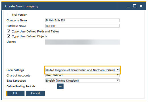 sap business one 10 new UK (Brexit) localization