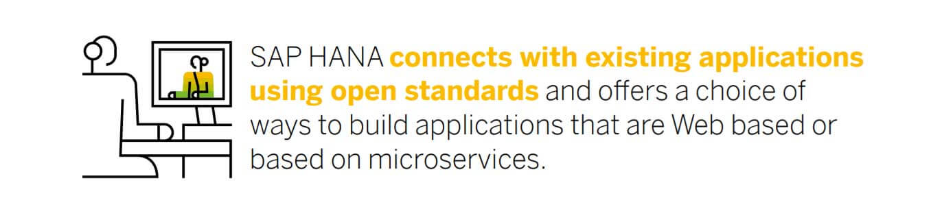 sap hana connects applications using open standards