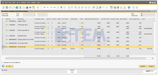 Inventory Counting Transaction Report