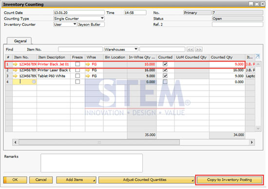 sap copy to inventory posting