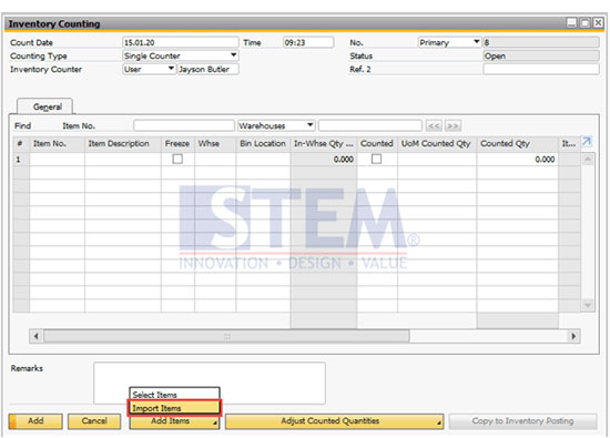 sap inventory counting