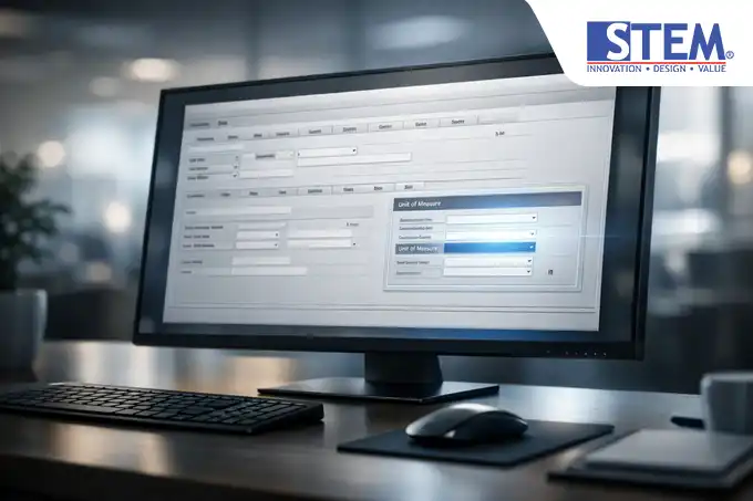 Tampilan menu Item Master Data SAP Business One yang menunjukkan pengaturan Unit of Measure (UoM) untuk akurasi stok barang