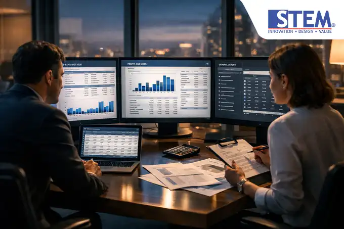 SAP Business One financial report dashboard for the Period End Closing process