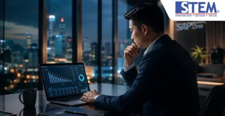 Dashboard manajemen fixed asset dan grafik penyusutan aset otomatis di SAP Business One