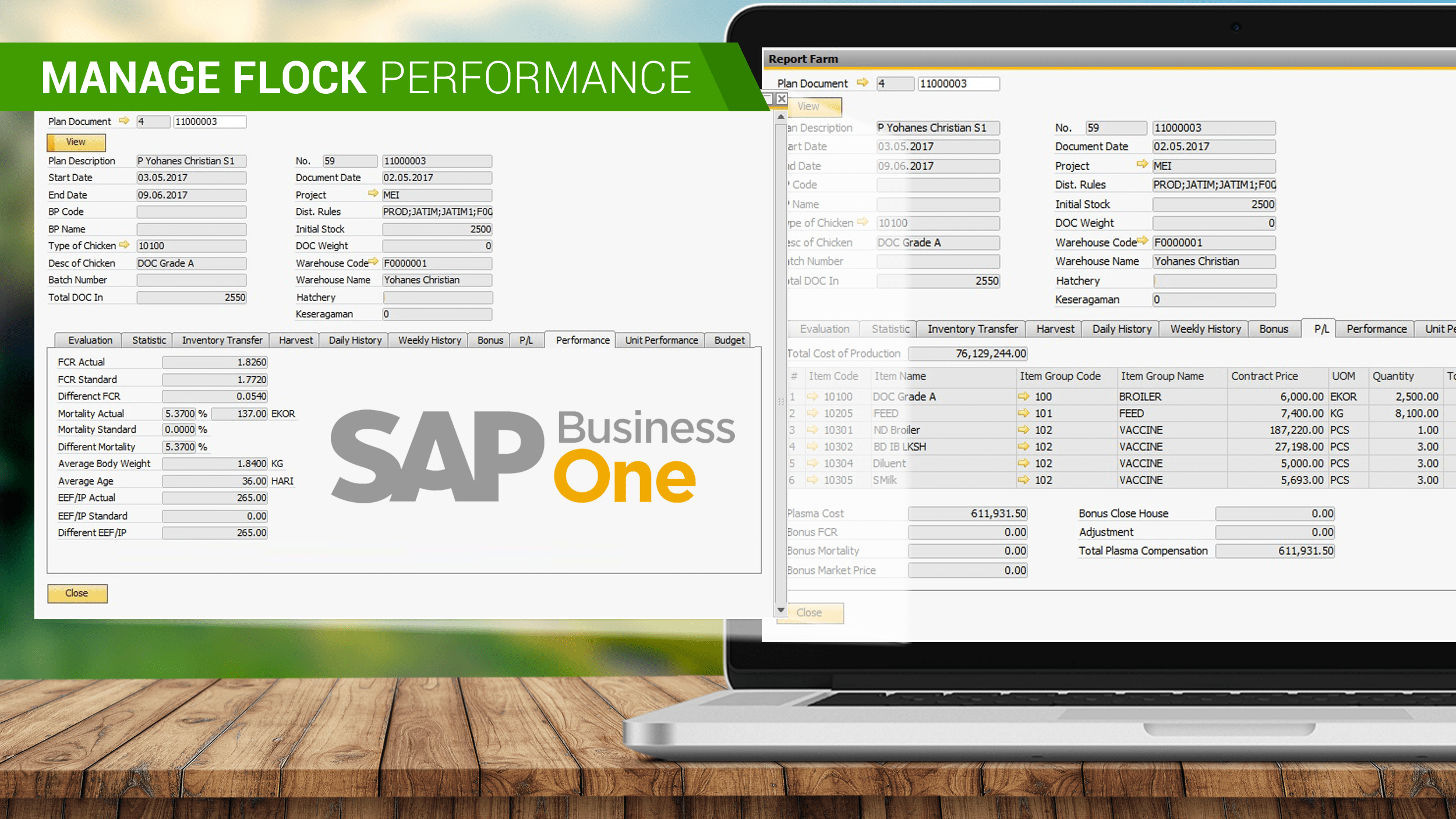 SAP Business One Farm Flock Solution for Desktop SAP Business One Farm Flock Solution for Desktop